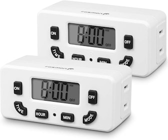Fosmon 24 Hour Programmable Digital Timer Outlet (2-Pack)