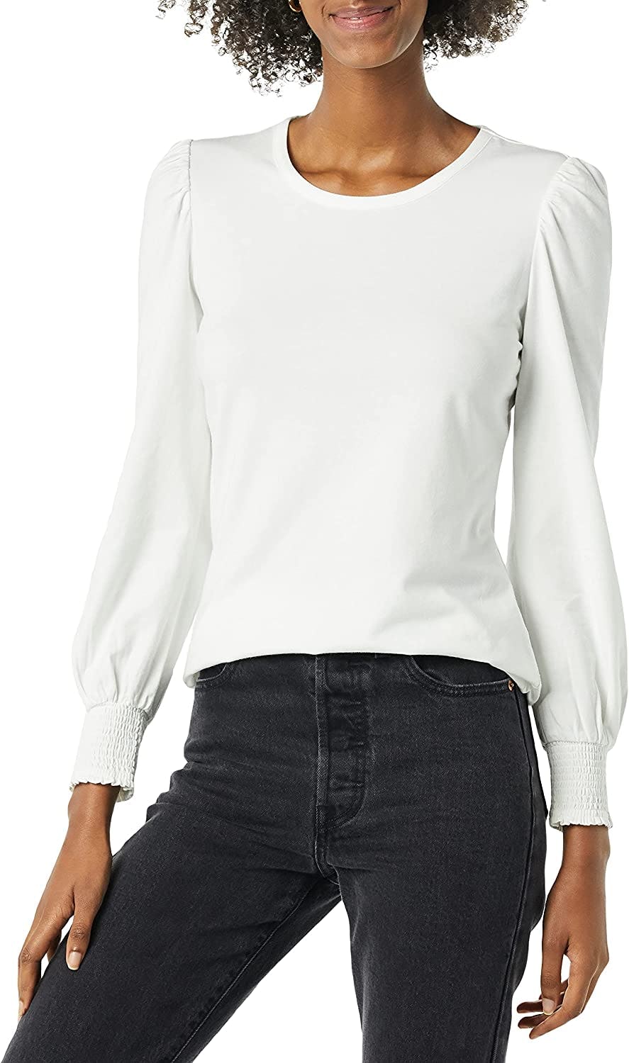 Amazon Essentials Crewneck Smocked Cuff T-Shirt