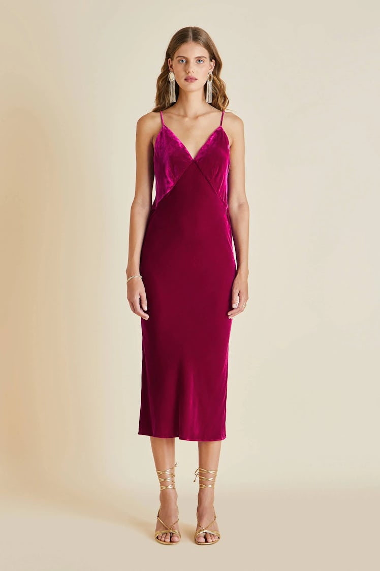 Olivia Von Halle Issa Berry slip dress