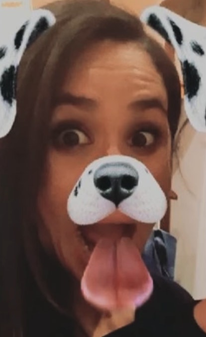 Meghan Markle with the doggy filter