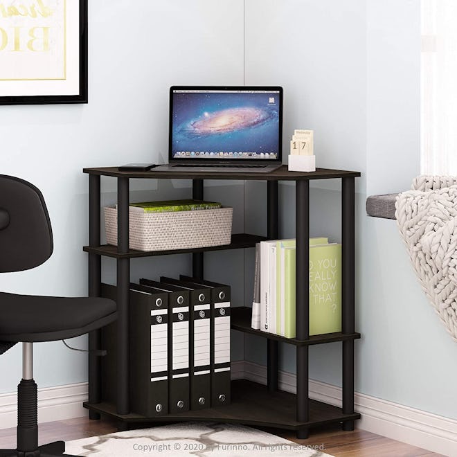 This corner desk for small spaces has an extra-small footprint.