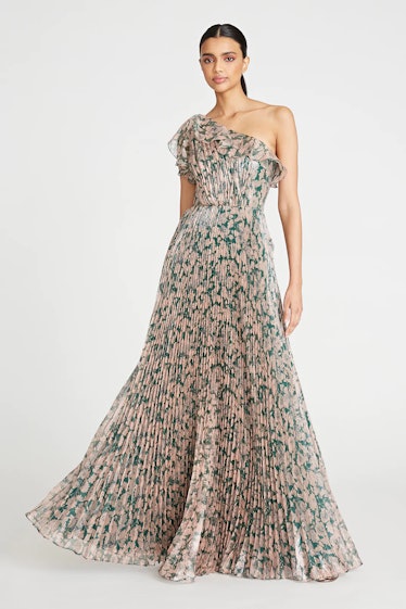 THEIA Aurelia Pleated Gown