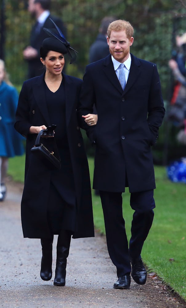 Meghan Markle and Prince Harry arrive to attend Christmas Day Church service in 2018