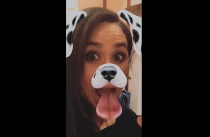 Meghan Markle used the dog ear Snapchat filter.