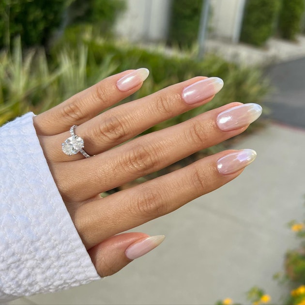 White and French Tip Chrome Nail Design - wide 7
