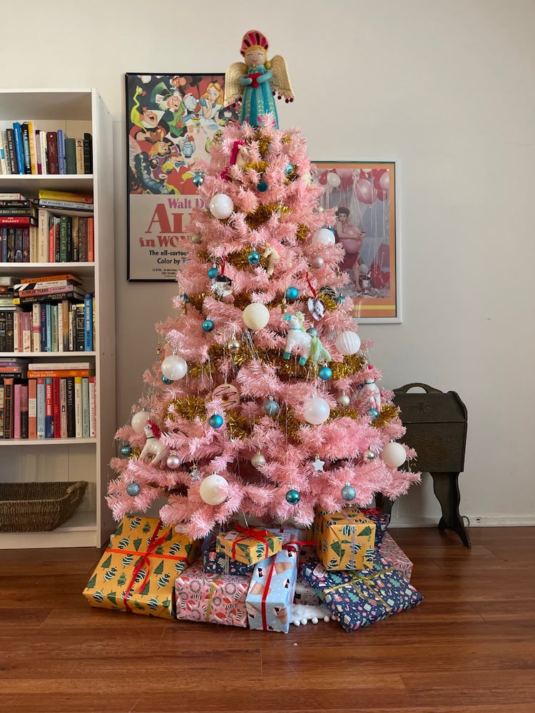 pink christmas tree