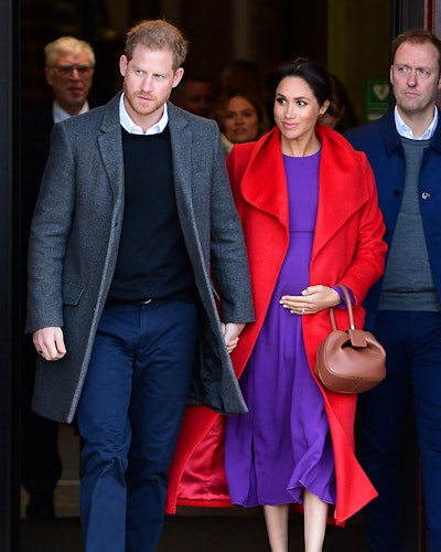Prince Harry and Meghan Markle depart from Birkenhead Town Hall on Jan. 14, 2019