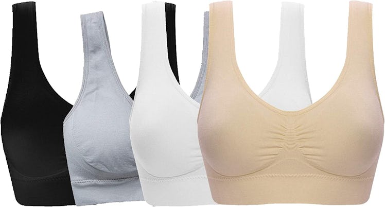 Hiking Girl Comfort Workout Sports Bra (4-Pack)