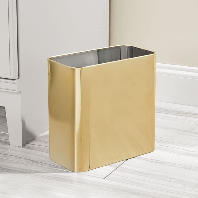 mDesign Metal Gallon Trash Can