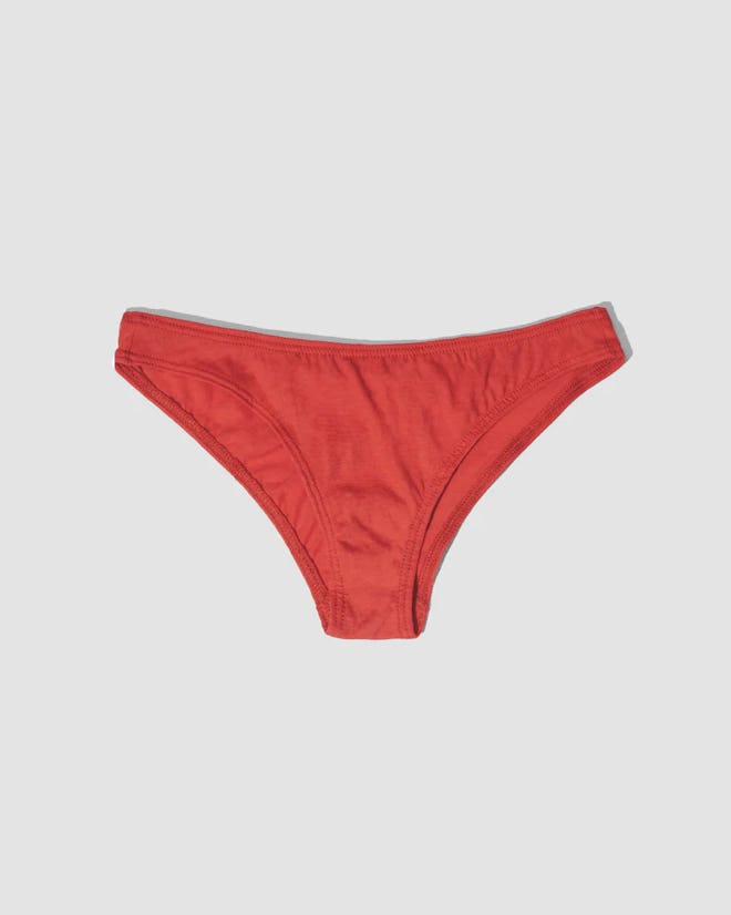 Red cotton bikini cut underwear