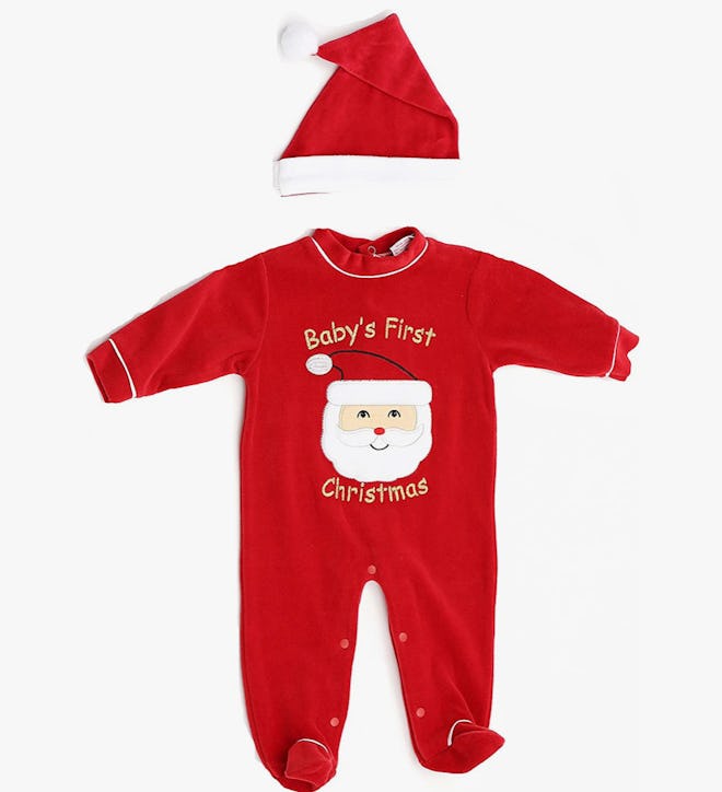 santa pi's for baby's 1st Christmas outfit