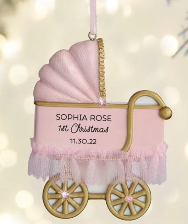 baby girl buggy baby's first christmas ornament