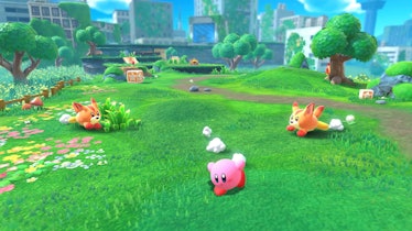 Kirby running from monsters in forgotten land