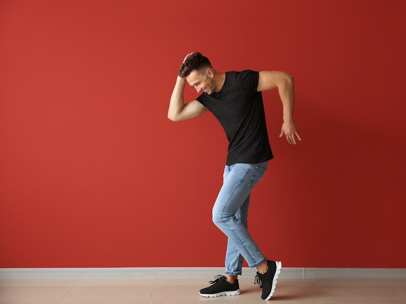 guy walking backward