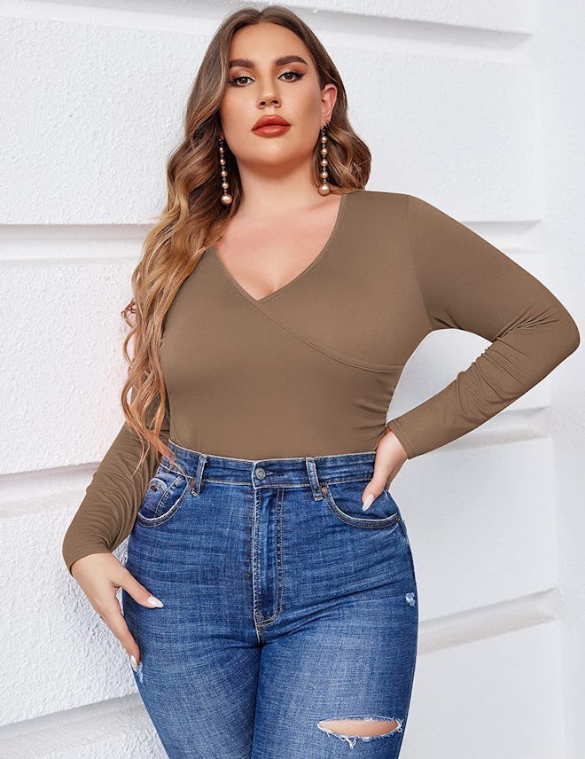 IN’VOLAND V Neck Bodysuit