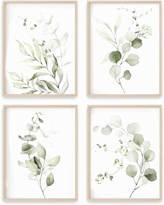 Vivegate Light Botanical Plant Wall Art Prints (4-Pack)
