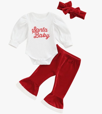Santa baby outfit for baby's 1st christmas outfit