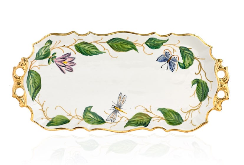 Botanical Ceramic Tray with Handles