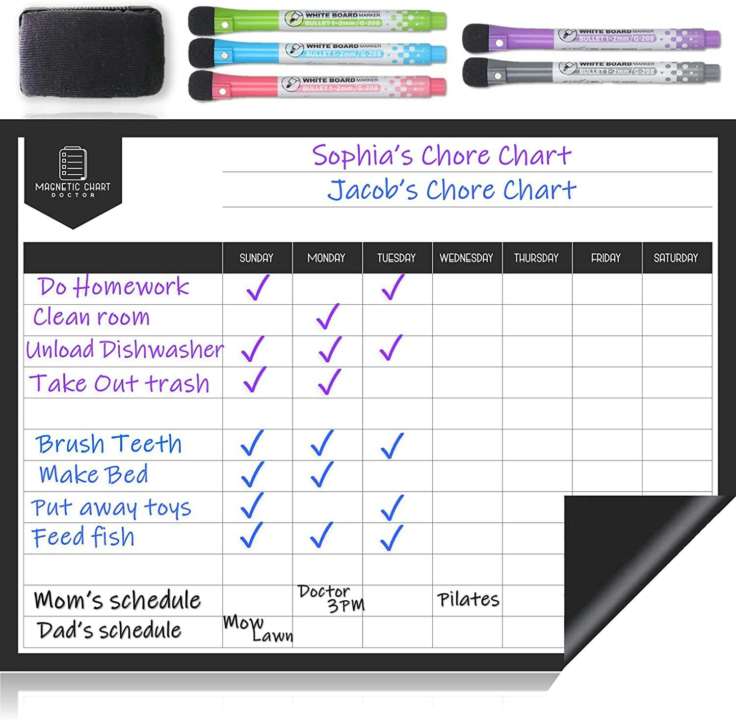 Magnetic Doctor Chore Chart for Fridge