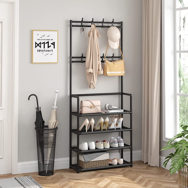 UDEAR 4-Tier Coat and Shoe Rack