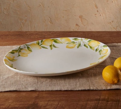 Lemons Bone China Oval Serving Platter