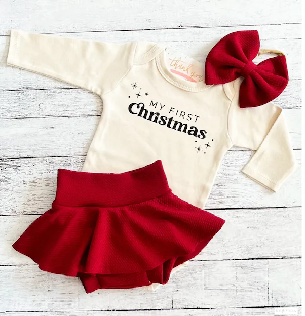babys first christmas dress Amazon.com: CRISONE Baby Girl Christmas Newborn Outfit, Red: Clothing,  Shoes & Jewelry