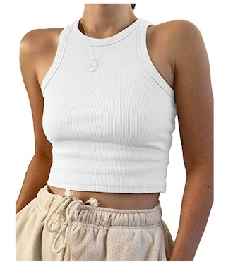 KAMISSY Basic Crew Neck Crop Tank