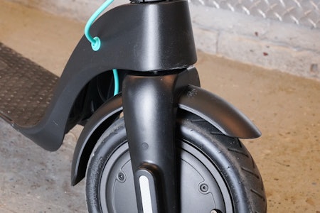 Front wheel of Levy scooter.