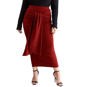 SheIn Knot Front Midi Pencil Skirt