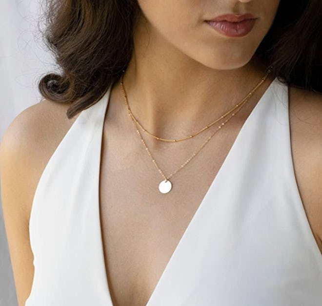 MEVECCO Layered Heart Necklace Pendant