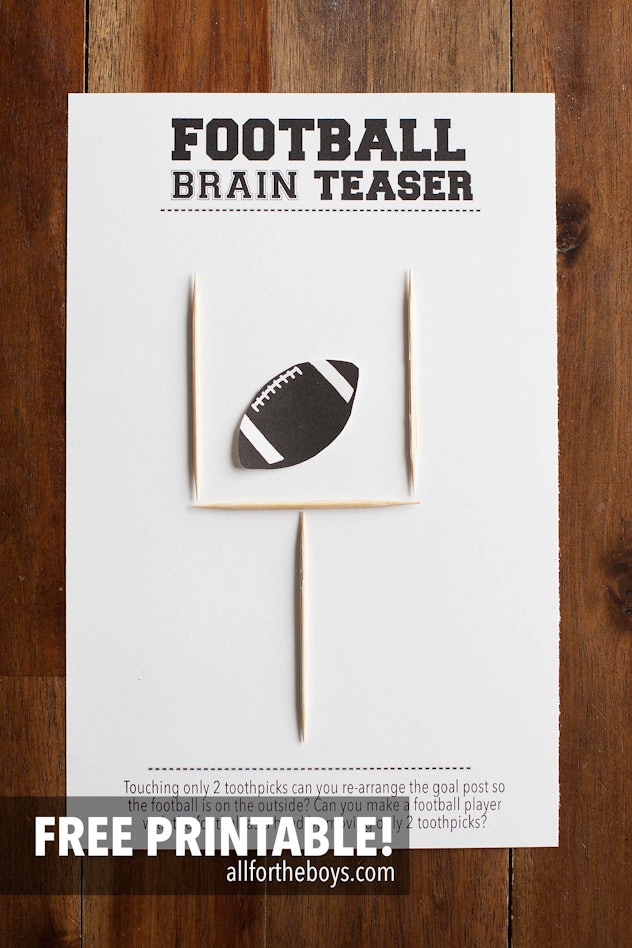 super bowl games for adults: brain teaser with tooth picks