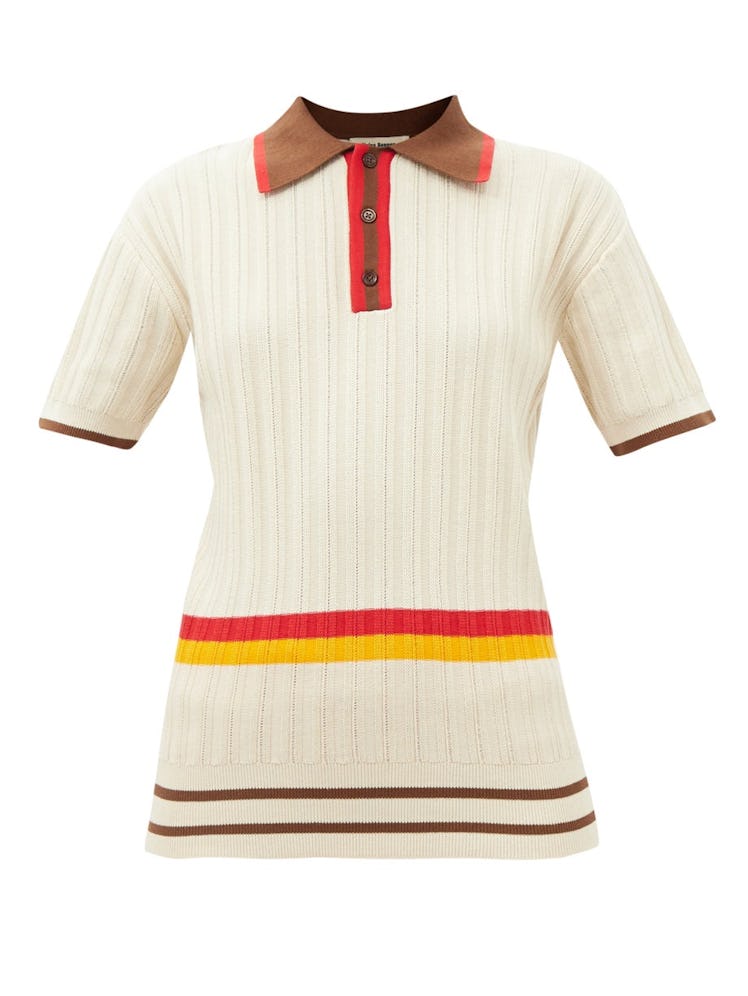 Wales Bonner striped polo shirt.