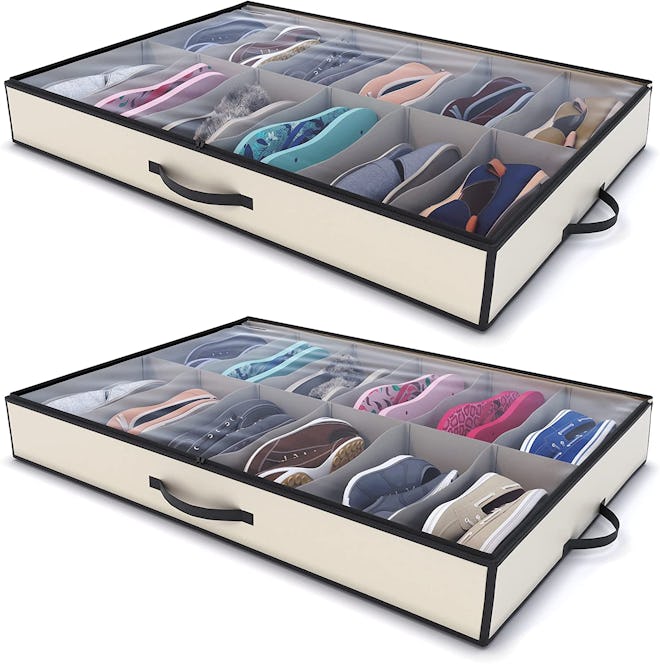 Woffit Under Bed Shoe Storage Organizer (Set of 2)