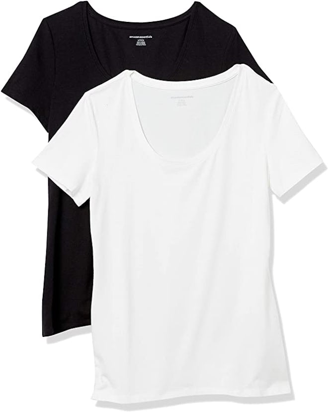 Amazon Essentials Classic Short Sleeve Scoopneck T-Shirt (2 Pack)
