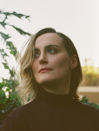 Taylor Schilling looking up