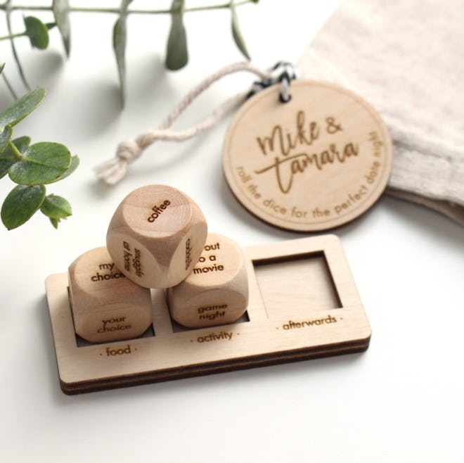 Personalized date night dice are a fun way to play a game to connect as a couple