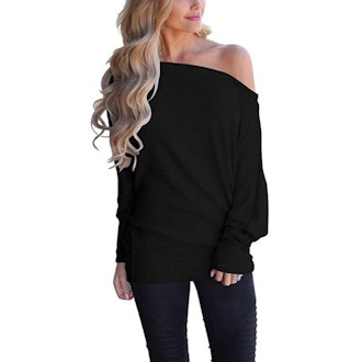 Lacozy Off Shoulder Pullover Sweater