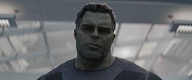 Smart Hulk preparing to put on the Infinity Gauntlet in Avengers: Endgame