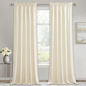 RYB HOME Ivory Velvet Curtains 