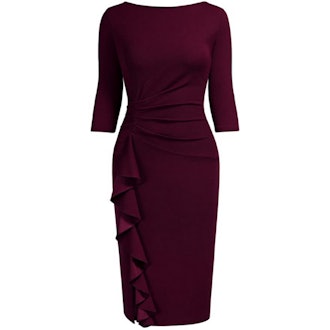 AISIZE Ruffled Sheath Dress