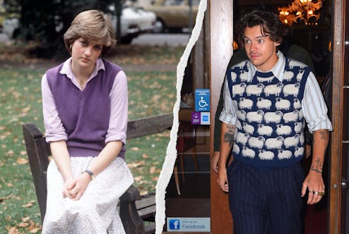 Harry Styles and Princess Diana in sweater vests.