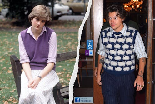 Harry Styles and Princess Diana in sweater vests. 