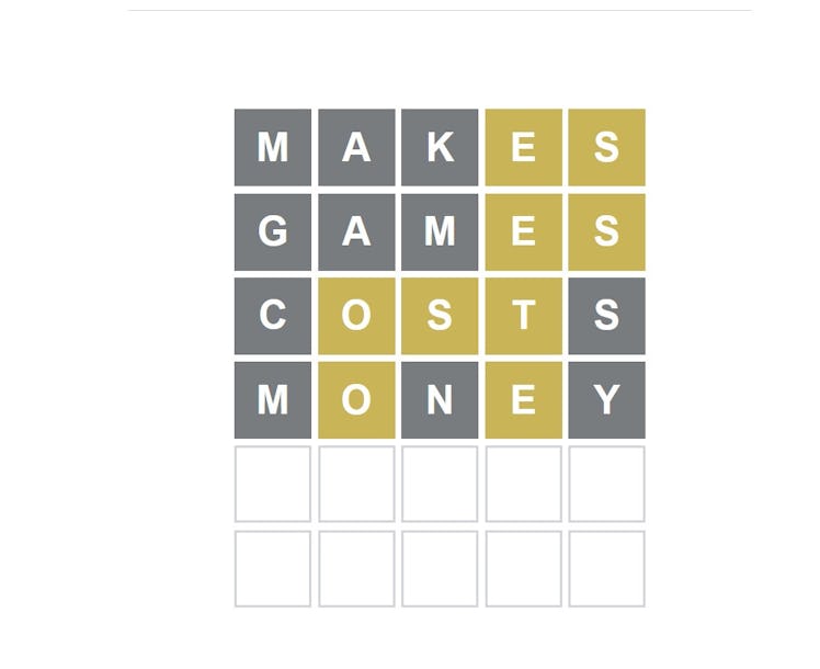 wordle games cost money art