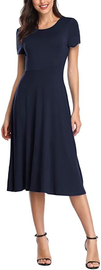 Urban CoCo Short-Sleeve Midi Dress