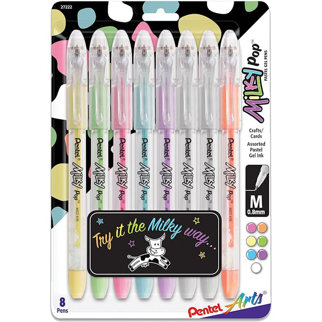 Pentel Arts Milky Pop Pastel Gel Pens (8-Pack)