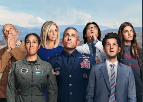 A screenshot of Netflix's promotional flyer for Space Force Season 2