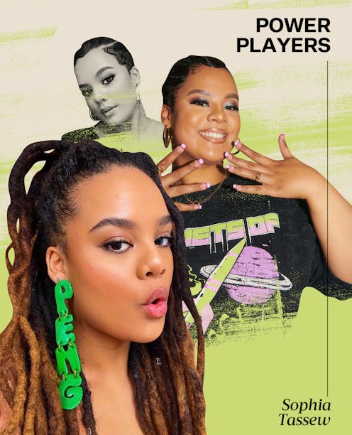 Three images of Sophia Tassew, the London-based designer, former model, and founder of jewelry brand...