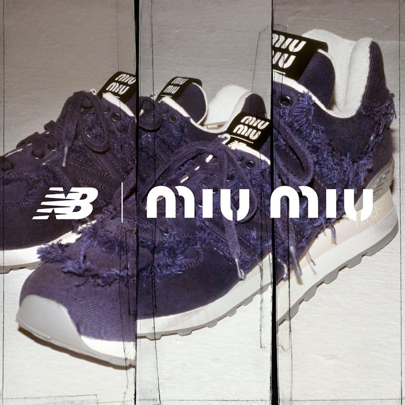 Miu Miu x New Balance sneakers.