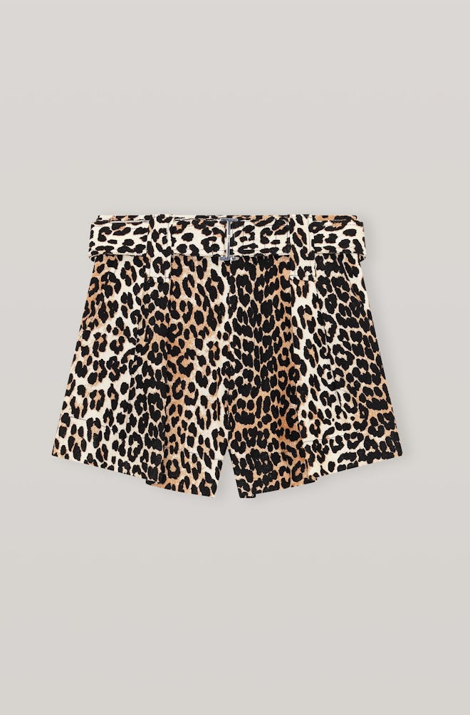 Linen Leopard Shorts