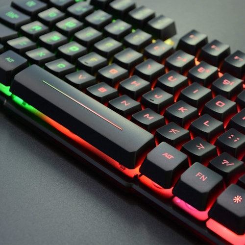 Rii RK100+ Multiple Color Rainbow LED Backlit Keyboard